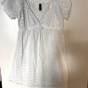 La Blanca Eyelet Lace White Coverup Babydoll